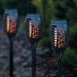 Garden of Eden -Set 4 buc Lămpi solare LED, model imitaţie de flacără - negru - material plastic-  480 x 75 mm