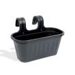 Ghiveci pentru balustradă - mare, plastic - 38 x 25 x 28 cm - negru