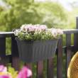 Ghiveci pentru balustradă - mare, plastic - 38 x 25 x 28 cm - negru