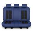Huse auto premium 5 locuri Carguard Deluxe piele ecologică perforată - albastru inchis - negru