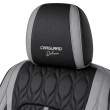 Huse auto premium 5 locuri Carguard Deluxe piele ecologică perforată - gri - negru