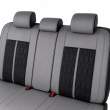 Huse auto premium 5 locuri Carguard Deluxe piele ecologică perforată - gri - negru
