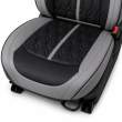 Huse auto premium 5 locuri Carguard Deluxe piele ecologică perforată - gri - negru