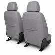Huse auto premium 5 locuri Carguard Deluxe piele ecologică perforată - gri - negru