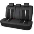 Huse auto premium 5 locuri Carguard Deluxe piele ecologică perforată - negru - alb