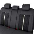 Huse auto premium 5 locuri Carguard Deluxe piele ecologică perforată - negru - alb