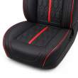 Huse auto premium 5 locuri Carguard Deluxe piele ecologică perforată - negru - rosu