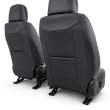 Huse auto premium 5 locuri Carguard Deluxe piele ecologică perforată - negru - rosu