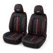 Huse auto premium 5 locuri Carguard Deluxe piele ecologică perforată - negru - rosu