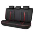Huse auto premium 5 locuri Carguard Deluxe piele ecologică perforată - negru - rosu