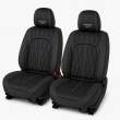 Huse auto premium 5 locuri Carguard Deluxe piele ecologică perforată - negru