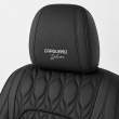 Huse auto premium 5 locuri Carguard Deluxe piele ecologică perforată - negru
