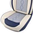 Huse auto premium 5 locuri Carguard Deluxe piele ecologică perforată și textil - albastru - alb