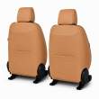 Huse auto premium 5 locuri Carguard Deluxe piele ecologică perforată și textil - maro caramel