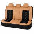Huse auto premium 5 locuri Carguard Deluxe piele ecologică perforată și textil - maro caramel