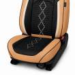 Huse auto premium 5 locuri Carguard Deluxe piele ecologică perforată și textil - maro caramel