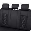 Huse auto premium 5 locuri Carguard Deluxe piele ecologică perforată și textil - negru - alb