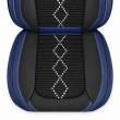 Huse auto premium 5 locuri Carguard Deluxe piele ecologică perforată și textil - negru - albastru închis