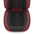 Huse auto premium 5 locuri Carguard Deluxe piele ecologică perforată și textil - roșu închis - negru