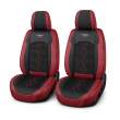 Huse auto premium 5 locuri Carguard Deluxe piele ecologică perforată și textil - roșu închis - negru