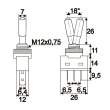 Intrerupatoare cu brat 1 circuit 20A-12VDC OFF-ON cu LED violet