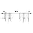Perdea luminoasă - 200 LEDuri - albă - IP44 - 4,2 m - 8 programe