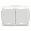 Priza dubla, cu capac, cu protectie si siguranta copii, montaj aparent, pt. exterior IP54 230V~ 50Hz 16A