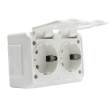 Priza dubla, cu capac, cu protectie si siguranta copii, montaj aparent, pt. exterior IP54 230V~ 50Hz 16A