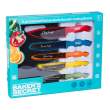 Set 5 cuțite de bucătărie colorate cu placă de tăiat Baker's Secret