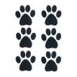 Set 6 stickere antiderapante pentru cadă/duș – model lăbuțe – 10 cm – negru/alb