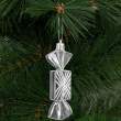 Set decorațiuni brad - Bomboane de Crăciun - argintii - 11 x 4 cm