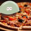 Taietor pizza - otel inoxidabil, plastic - 10,2 x 10,2 x 2 cm