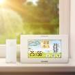 Termometru digital și ceas cu alarmă - exterior / interior - USB, baterie - alb