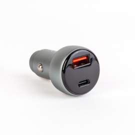 Adaptor brichetă auto cu tip C PD și priză USB, încărcare rapidă - afișaj de tensiune - 48W