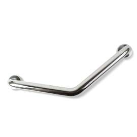 Bară de sprijin baie înclinată 45° – oțel inoxidabil cromat – 25 + 25 cm – max 200 kg