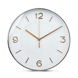 Ceas de perete - 25 cm - plastic, sticlă - 1 x AA - alb
