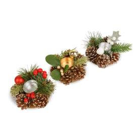 Decor de Advent - cu suport pentru lumănări - 6 tipuri - 13 cm