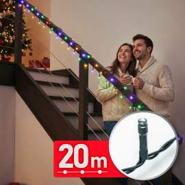 Decor Luminos Crăciun - Șir Lumini LED - 20 m - Multicolor - 400 LED - 220-240 V - 6 W - Cablu Verde