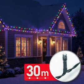 Decor Luminos Crăciun - Șir Lumini LED - 30 m - Multicolor - 600 LED - 220-240 V - 6 W - Cablu Verde
