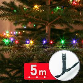 Decor Luminos Crăciun - Șir Lumini LED - 5 m - Multicolor - 100 LED - 220-240 V - 6 W - Cablu Verde