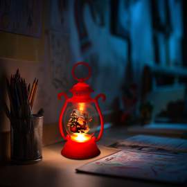 Decorațiune de Crăciun – felinar cu LED – model Moș Crăciun – roșu – 16,5 x 7 cm