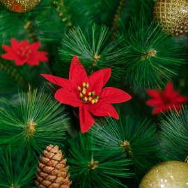 Decorațiune floare artificială – Poinsettia (floare de crăciun) – 50 cm