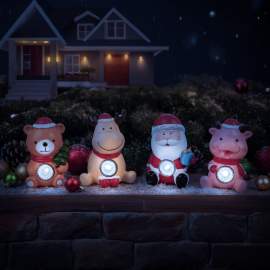 Decorațiune solară de Crăciun – LED alb rece – 4 modele – 6 x 5 x 10 cm