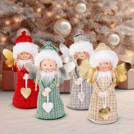 Figurină decorativă Crăciun – Îngeraș textil – 30 cm – 4 modele