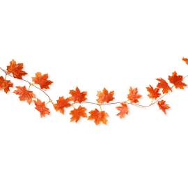 Ghirlandă decorativă de toamnă cu frunze – 240 cm – roșu, portocaliu, galben