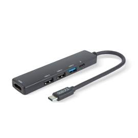 Hub USB multifuncțional - HDMI + Type-C 3.0 - 3xUSB-A, 1xType-C - 5 Gbps, 100 W - negru