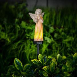 Îngeraș solar – lumină LED alb cald – rășină – 49 × 11 × 6,5 cm