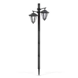 Lampă solară LED - felinar - 137 cm - negru - alb rece