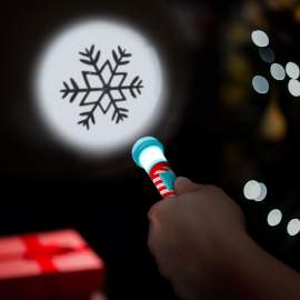 Lanternă de Crăciun cu LED – 5 tipare luminoase – roșu/alb