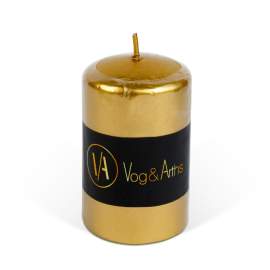 Lumânare cilindrică – aurie, fără parfum – 130 g